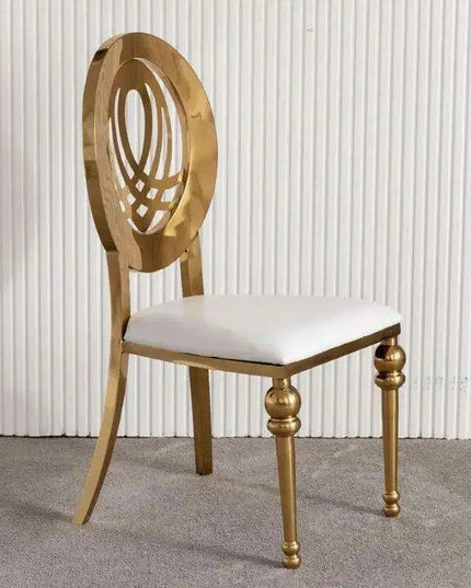 Elegant Gold-Plated Stainless Steel Dining Chair Set for Refined Dining Experiences