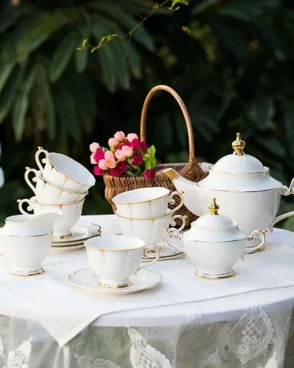 Timeless Nordic Ceramic Tea and Coffee Set with Teapot and Cups