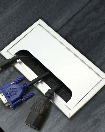 Sleek Rotatable Aluminum Desk Cable Management Grommet with Flip-Top Access