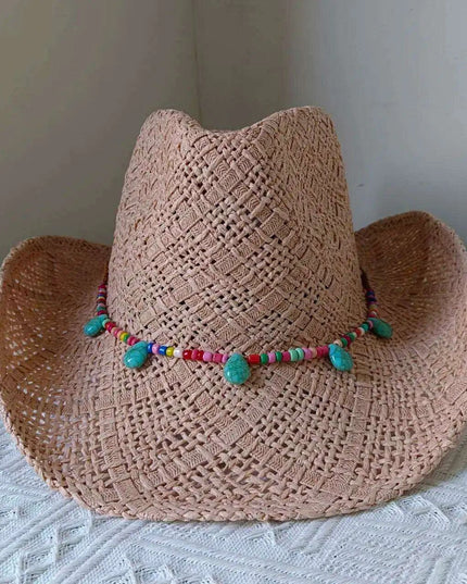 Lake Blue Western Cowboy Straw Hat Unisex with Adjustable Size