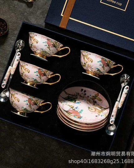 Luxurious European Bone China Tea Cup Set for Timeless Elegance