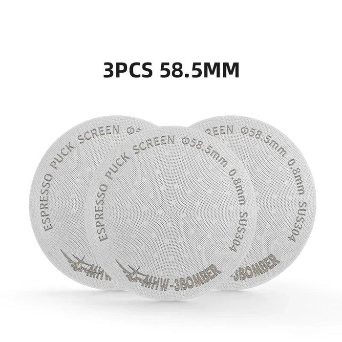 Stainless Steel Double-Layer Espresso Puck Screen for Optimal Coffee Extraction - Compatible with 51/53/58.5mm Portafilters