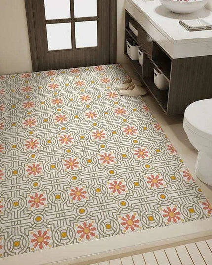 Elegant Vintage Diatomaceous Earth Bath Mat - Quick-Dry & Non-Slip Absorbent Rug