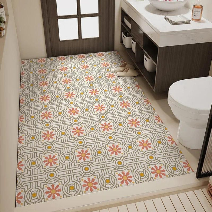 Elegant Vintage Diatomaceous Earth Bath Mat - Quick-Dry & Non-Slip Absorbent Rug