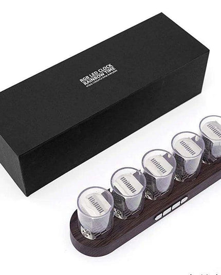 Customizable RGB LED Nixie Tube Clock - Luxurious Gift for Gamers and Stylish Desktop Decor