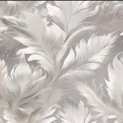 3D Abstract Feather & Flower Mural Wallpaper — Custom Size