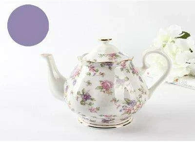 Floral Elegance Bone China Teapot - Luxurious 1000ML Capacity for Tea and Coffee