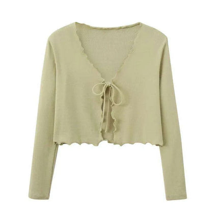 Elegant Ruffle Maxi Dress & Lettuce Edge Cardigan Set for Women