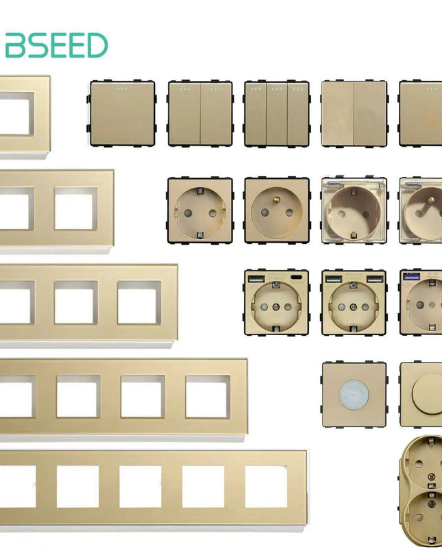 Luxurious Gold Glass Smart WiFi Wall Switch - Advanced Home Automation Solution