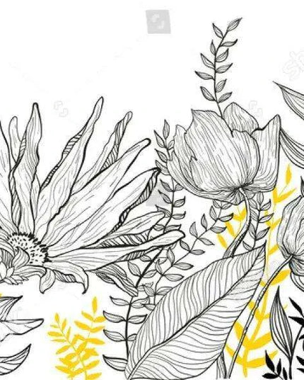 Serene Tropical Paradise Abstract Mural Wallpaper - Elegant Botanical Decor for Stylish Homes