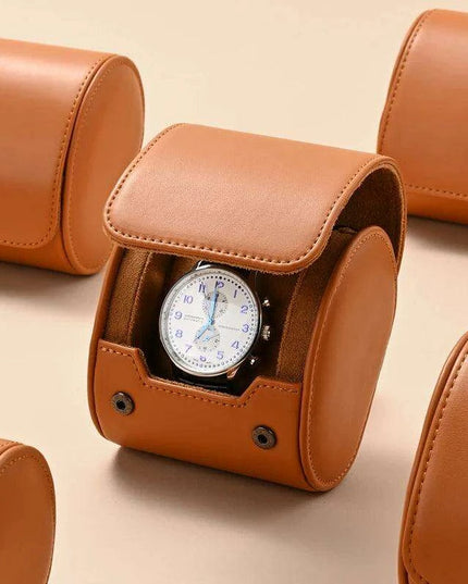 Elegant PU Leather Watch Storage Roll and Travel Organizer Set