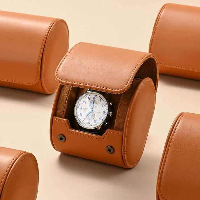 Elegant PU Leather Watch Storage Roll and Travel Organizer Set