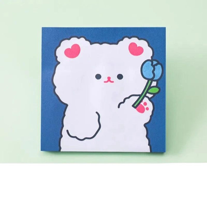 Charming Bear Cartoon Sticky Notes - Set of 80 for Office, School, and Home Organization