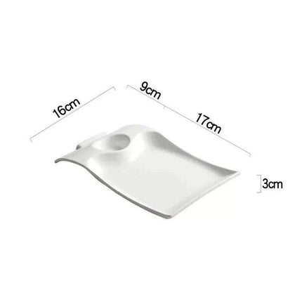 Sophisticated Duck-Embellished Ceramic Platter and Dipping Bowl Set for Stylish Entertaining