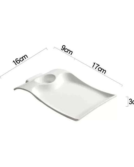 Sophisticated Duck-Embellished Ceramic Platter and Dipping Bowl Set for Stylish Entertaining