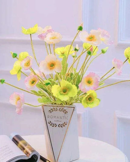 Lifelike Poppy Silk Floral Arrangement