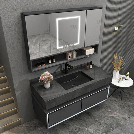 Nordic Smart Bathroom Mirror with LED Lighting & Rock Plate Si
