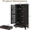 Shop1105678567 Vintage Black Accent Cabinet - 55" Tall, 1 Drawer, Holl