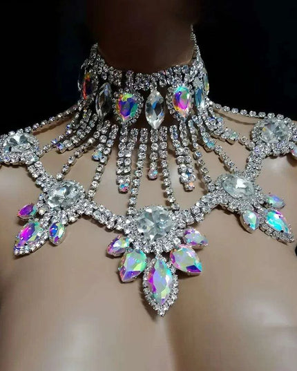Radiant AB Rhinestone Statement Necklace - Elevate Your Glam Game