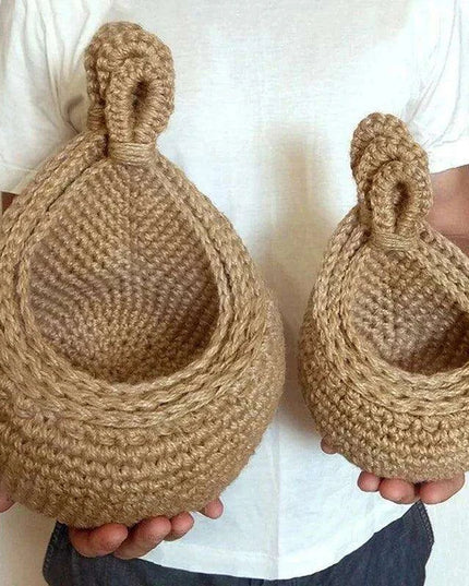 Sustainable Bohemian Jute Rope Hanging Basket for Elegant Fruit Display