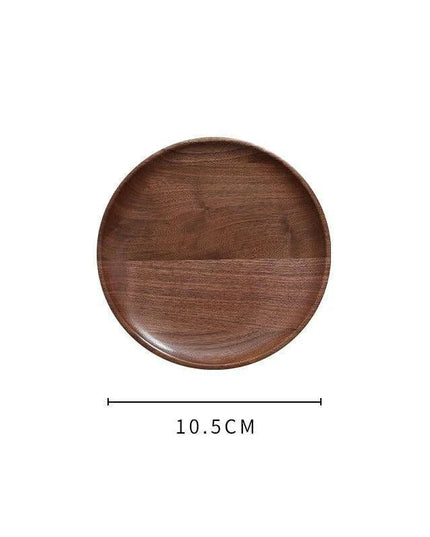 Elegant Japanese Walnut Round Serving Platter for Upscale Events