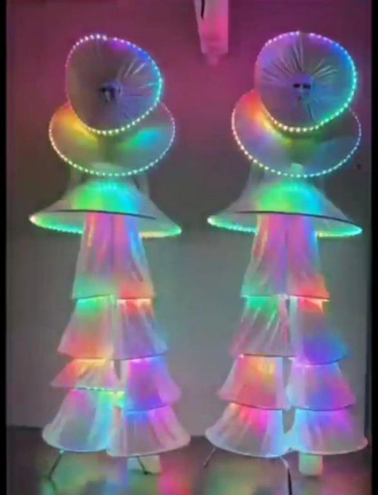 RGB LED Stilt Walker Carnival Costume for Dazzling Stage Performances