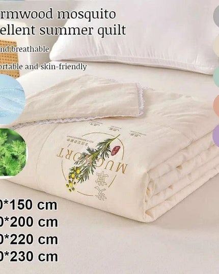 Wormwood Infused Lightweight Cotton Summer Quilt with Mosquito Protection
