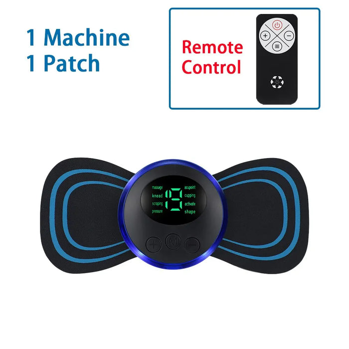 Portable Mini EMS Massager Kit with Interchangeable Patch Options for Targeted Muscle Relaxation