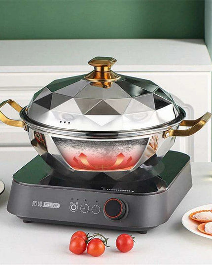 Versatile 304 Stainless Steel Cooking Pot with Integrated Steamer Basket