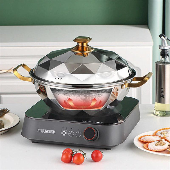 Versatile 304 Stainless Steel Cooking Pot with Integrated Steamer Basket