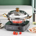 Versatile 304 Stainless Steel Cooking Pot with Integrated Steamer Basket