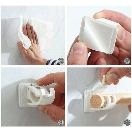 Heavy-Duty Waterproof Curtain Rod Brackets with Easy Peel-and-Stick Installation