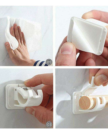 Heavy-Duty Waterproof Curtain Rod Brackets with Easy Peel-and-Stick Installation