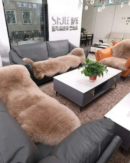 Sumptuous Authentic Australian Sheepskin Wool Area Rug - Cozy and Chic Home Accent Mat