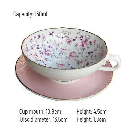 Elegant Afternoon Tea Collection: Opulent Bone China Cups with Stylish Ceramic Plates