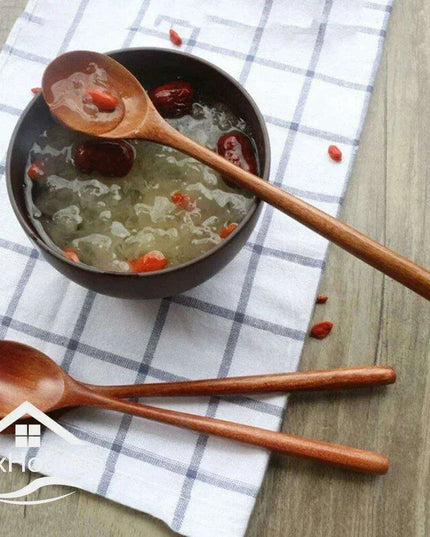 6-Piece Sustainable Bamboo Kitchen Utensil Set with Tree Paint Finish