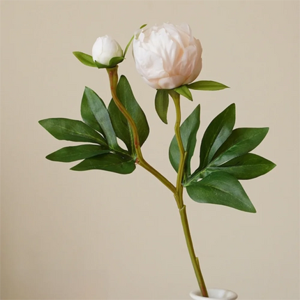Artificial Peony Stem with Bloom & Bud, 47 cm