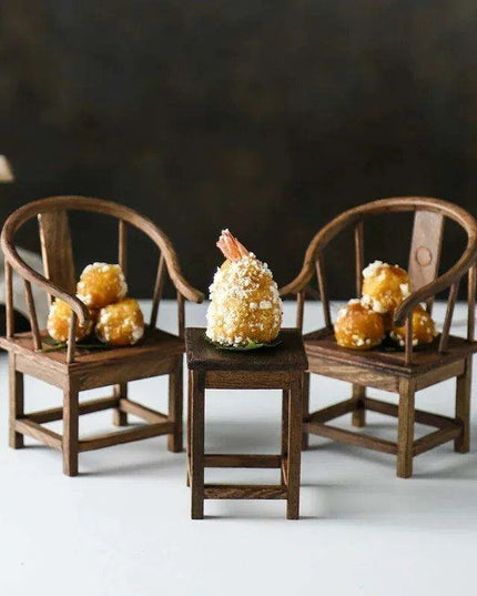 Charming Vintage Sushi Presentation Set with Miniature Table and Chair