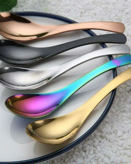 Elegant Multifunctional Japanese Stainless Steel Spoon for Soups, Desserts, and Beverages