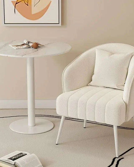 Chic Cream Velvet Lounge Armchair