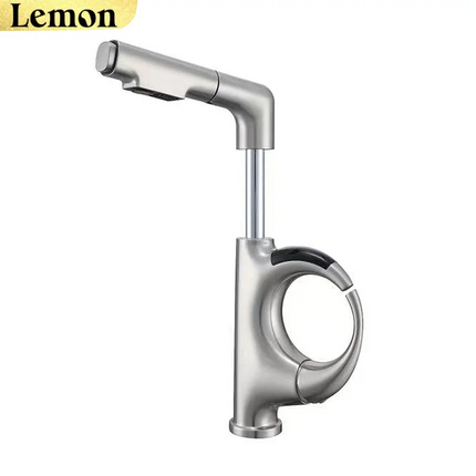 Pull-Out Basin Faucet with Digital Temperature Display & Adjustable Height
