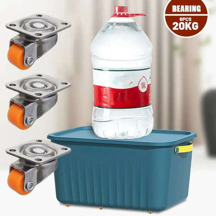 Compact Self-Adhesive TPR Caster Wheels - 360° Rotating Soft Rubber Casters for Effortless Furniture Mobility