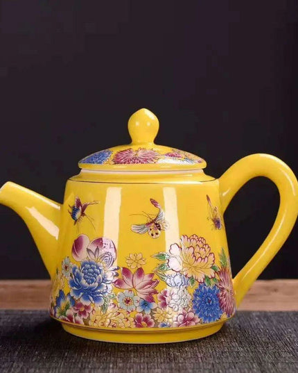 Vibrant Artisan Ceramic Kung Fu Tea Ceremony Set with Infuser and Teapot for an Enchanting Tea Experience