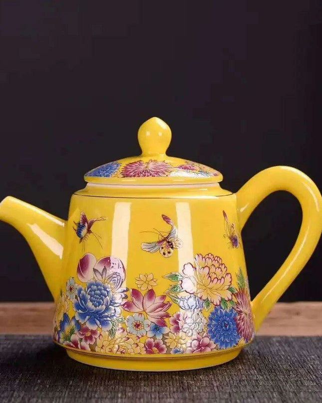 Vibrant Artisan Ceramic Kung Fu Tea Ceremony Set with Infuser and Teapot for an Enchanting Tea Experience