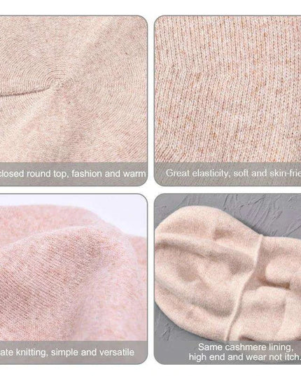 Elegant Cashmere Blend Beret - Trendy Winter Hat for Fashion-Forward Women