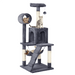 Premium Charcoal Grey Cat Tower Playground with Interactive Features - Ultimate Feline Retreat