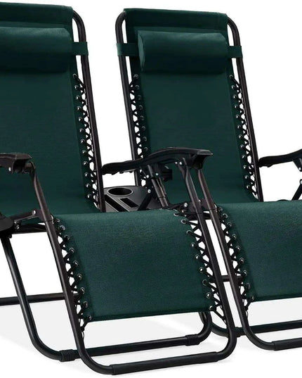 Luxury Zero Gravity Lounge Chairs Set with Accessories in Elegant Black