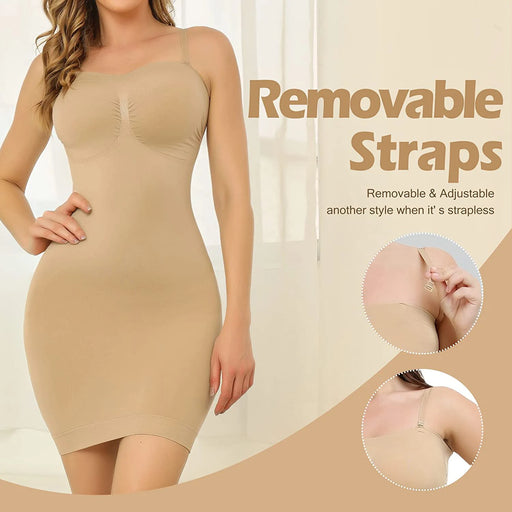 Strapless Shapewear Slip for Women Under Dress Full Slips Dress Tummy Control Camisole Body Shaper Seamless Corset Underwear
