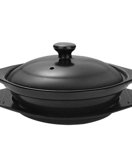 Stylish Ceramic Stew Pot Collection with Dual Handles and Serving Tray