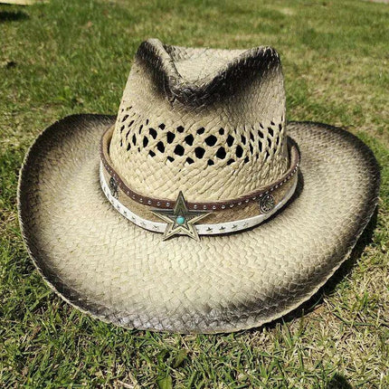 Vintage-Inspired Thick Straw Cowboy Hat